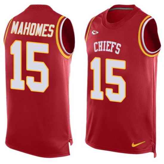 Nike Chiefs #15 Patrick Mahomes Red Team Color Mens Stitched NFL Limited Tank Top Jersey